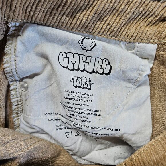 Empyre Tori Pants Women Size 10 Brown Corduroy Straight Skater Pant High Rise - Picture 7 of 11